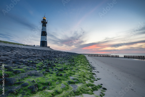 Sunset at the beach of Breskens, The Netherlands.