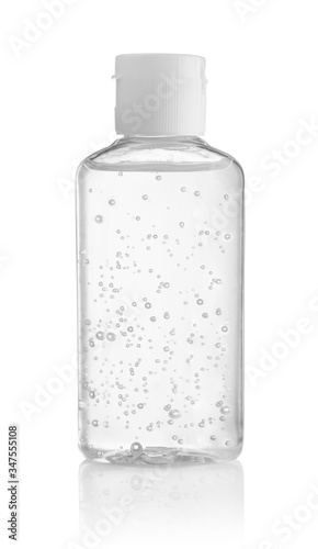 Bottle of antiseptic hand gel isolated.