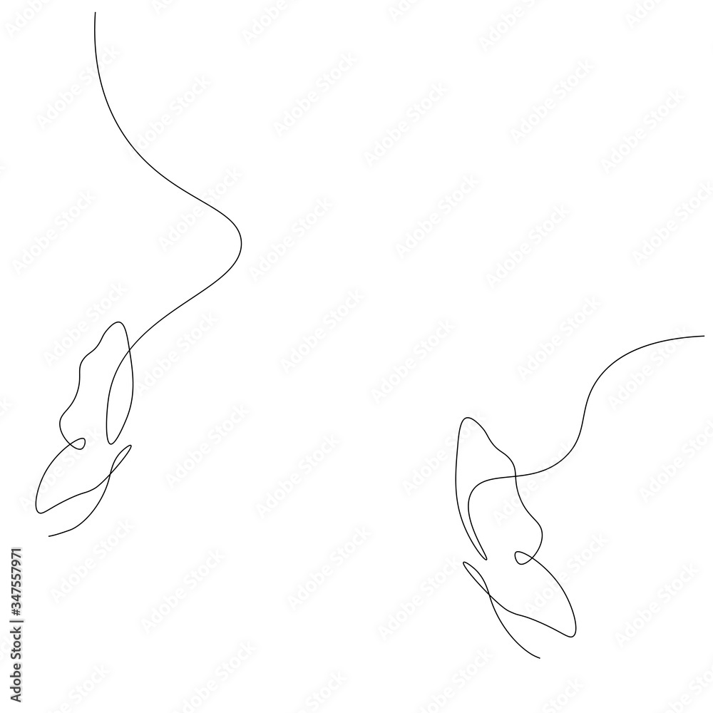 Obraz premium Butterfly fly one line drawing vector illustration