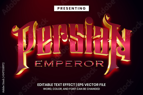 Editable text effect - Persian emperor luxury game style