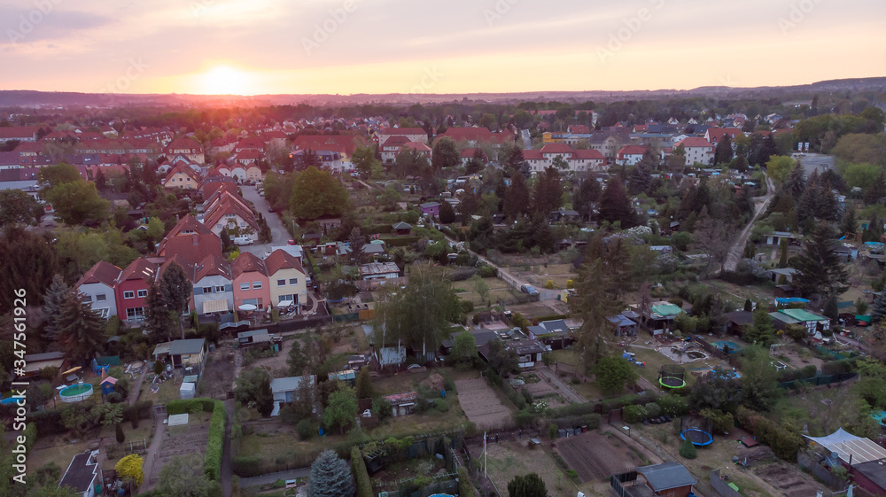 aerial view sunrise