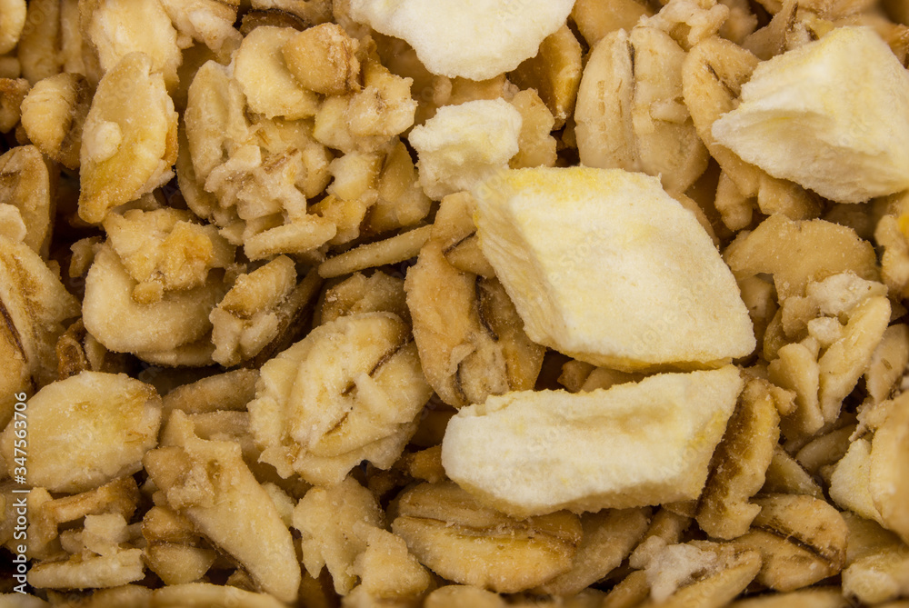 Muesli isolated on white background with clipping path Muesli isolated on white background with clipping path