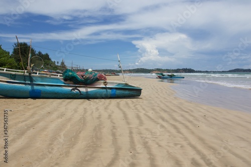 boat on the beach of KoggalA, Sri Lanka