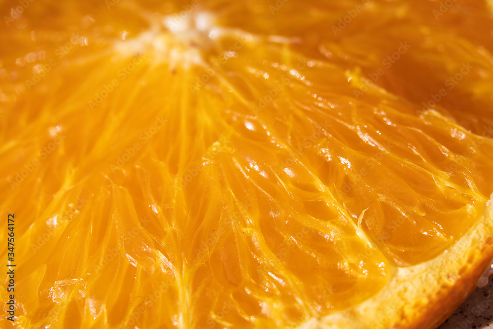 Macro of an orange slice
Ripe orange in the sun