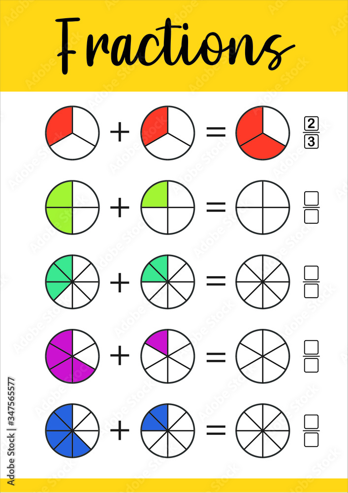 Геометрические дроби. Easy fractions for Kids.