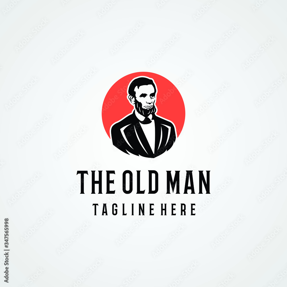 Old Man logo design. Awesome a old mansilhoutte. A old man logotype.