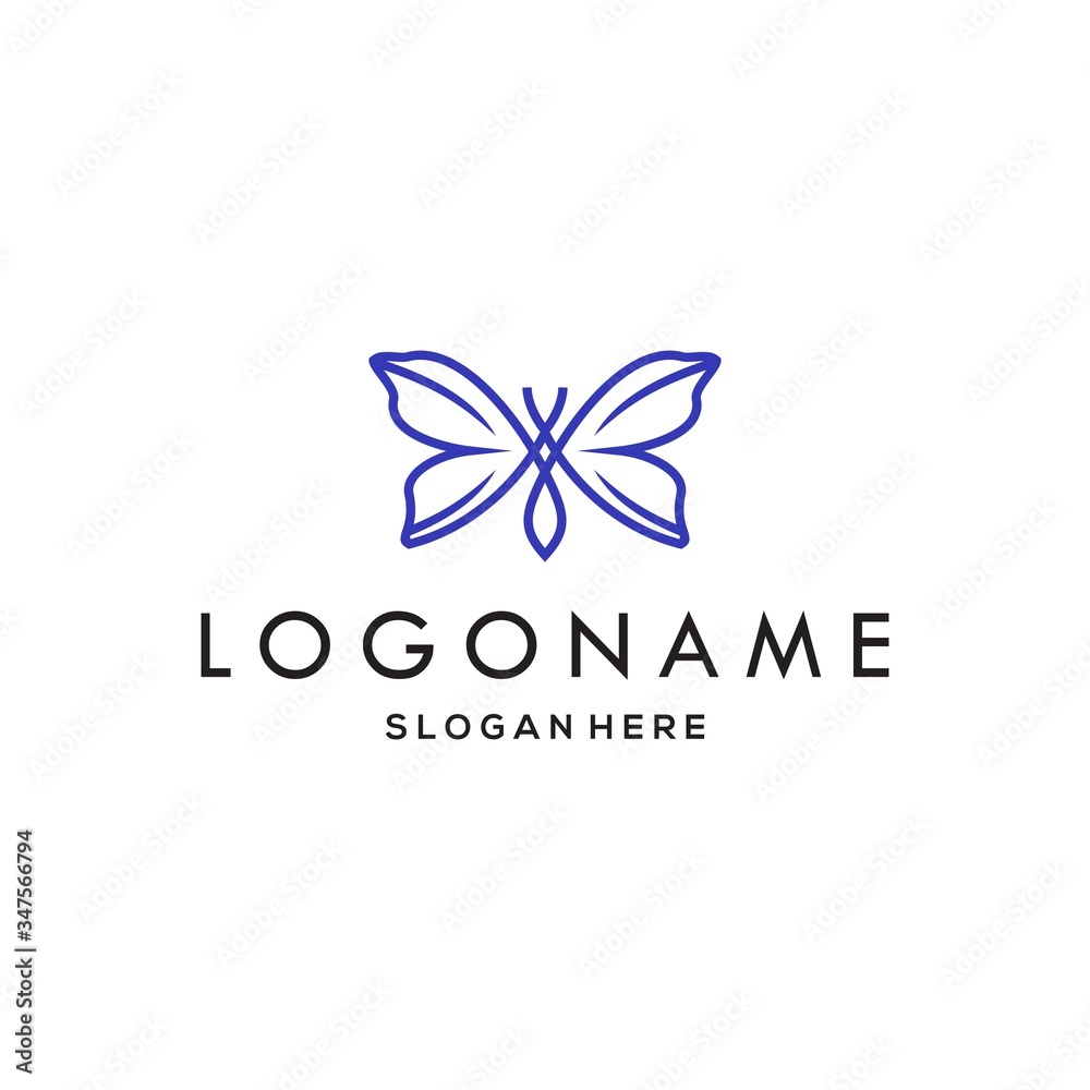butterfly logo vector minimal icon in line art style butterfly logo vector minimal icon in line art style