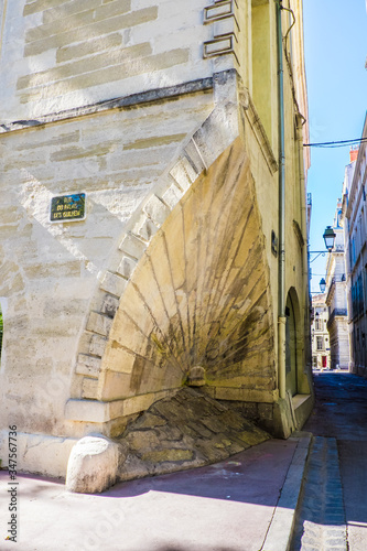 Fototapeta Naklejka Na Ścianę i Meble -  Montpellier, France August 4 2016 Old town streets and bulidings of Montpellier Europe
