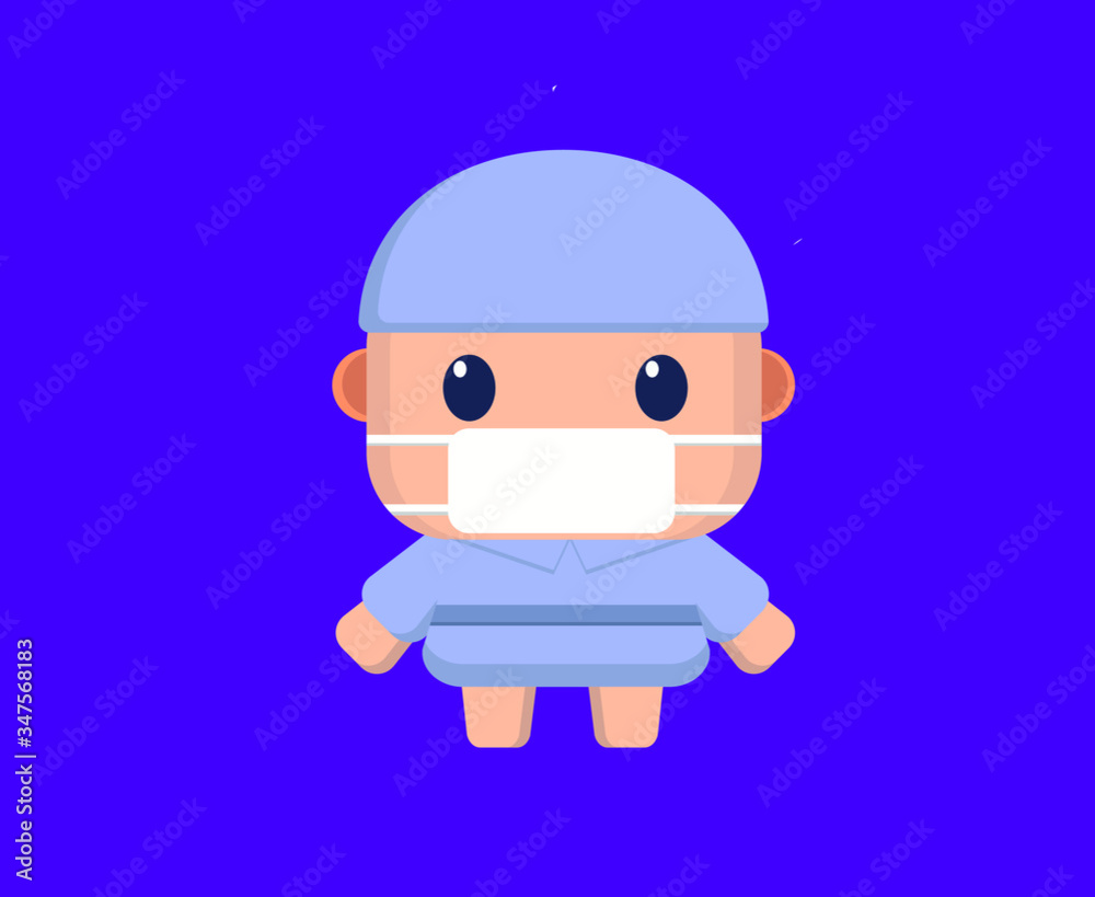 flat design little character vector,
nurse male