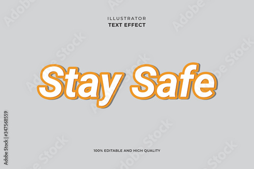 coronavirus stay safe bold text effect. with premium vector template