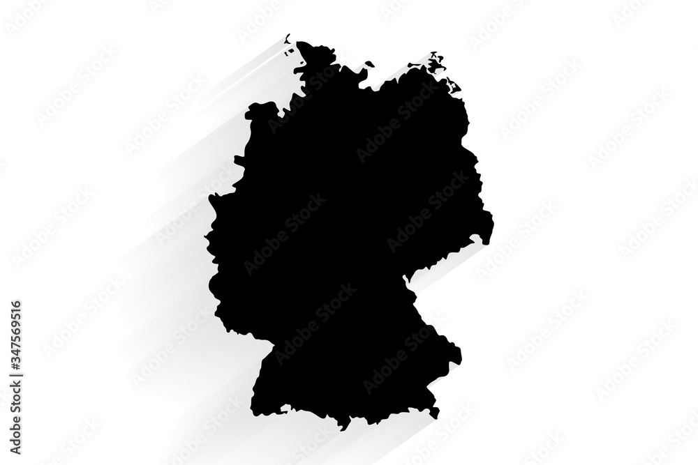 Simple black Germany map on white background, vector