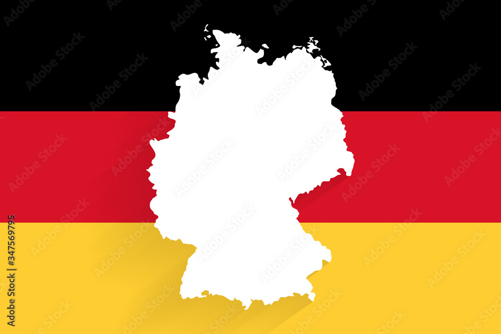 Germany map on horizontal flag background, vector Germany map on horizontal flag background, vector