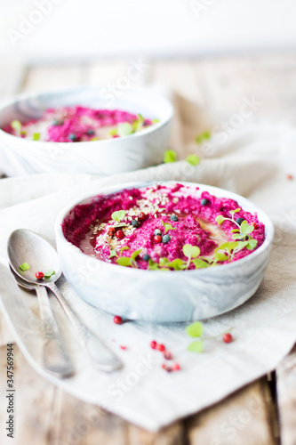 Chickpeas Hummus with Baked Beetroot