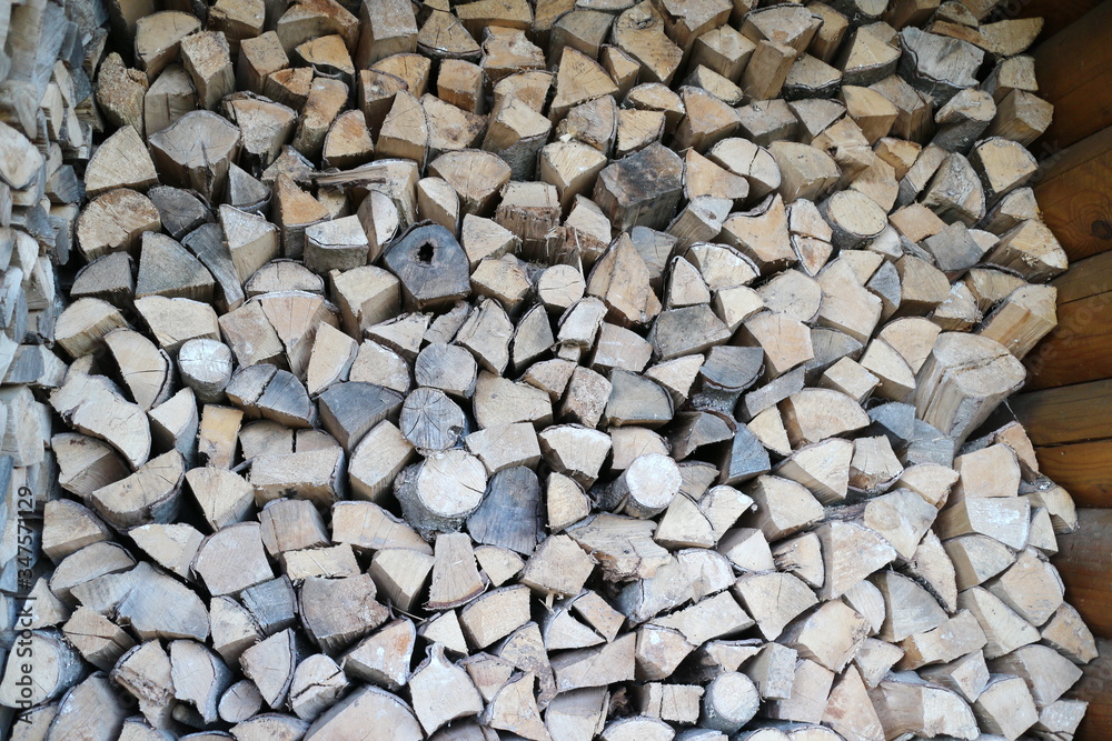 Storage of firewood for the stove in the country Storage of firewood for the stove in the country