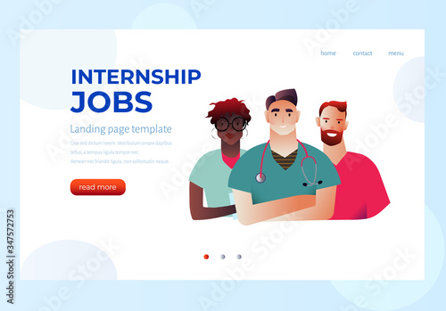 Medical internship jobs vector illustration 