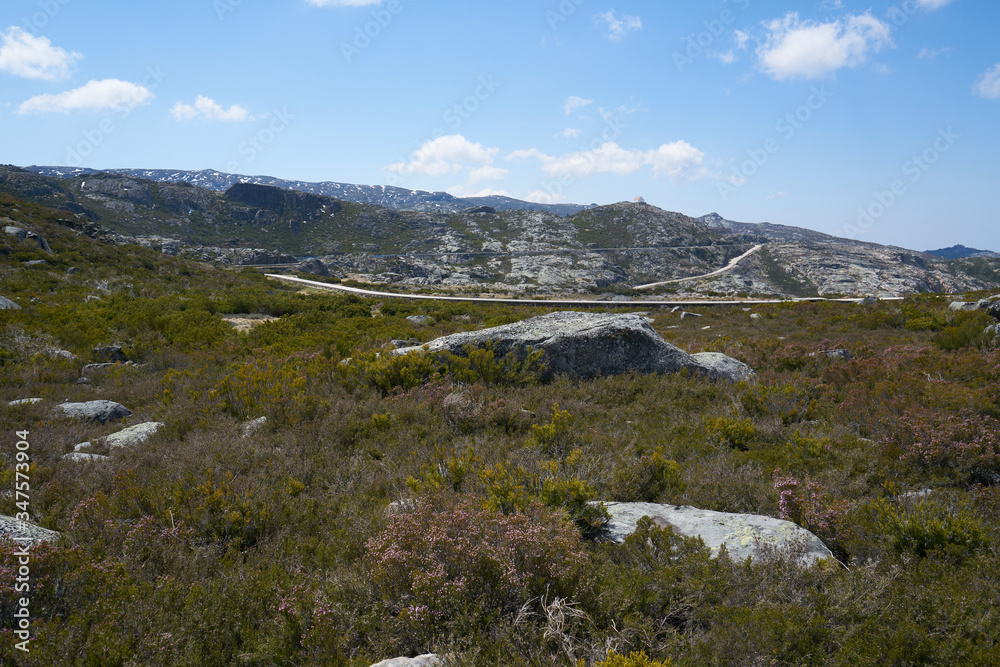 Landscape of Serra da Estrela lagoons route, in Portugal