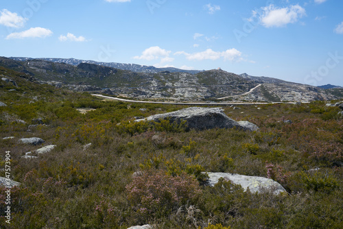 Landscape of Serra da Estrela lagoons route  in Portugal