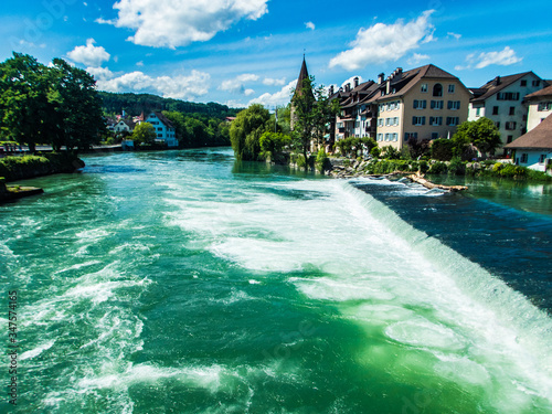 old town in Switzerland on the river