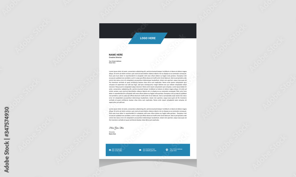 Fototapeta premium Clean And Modern Letterhead Design Template