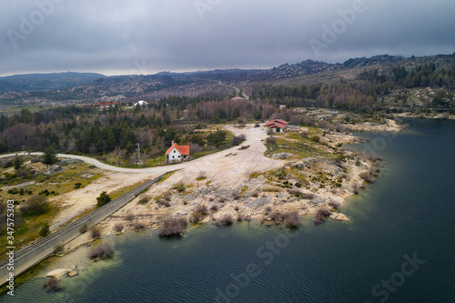 Landscape drone aerial view of Vale do Rossim in Serra da Estrela, Portugal photo