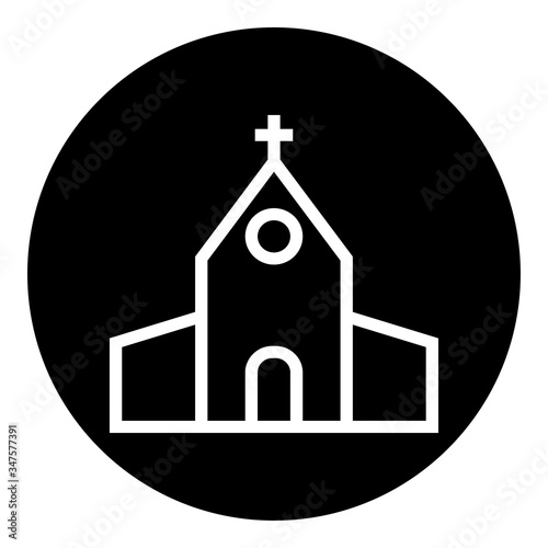 Church simple icon. Flat desing