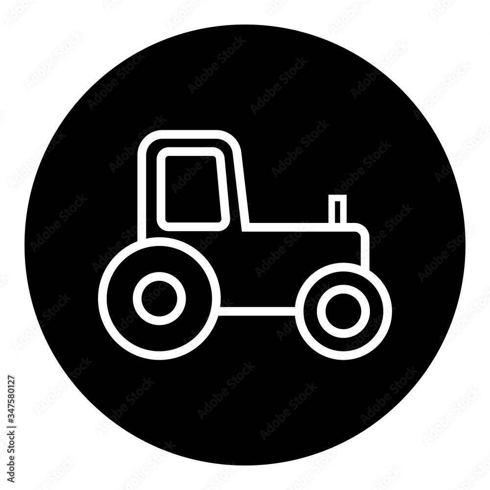 Tractor simple icon. Flat desing