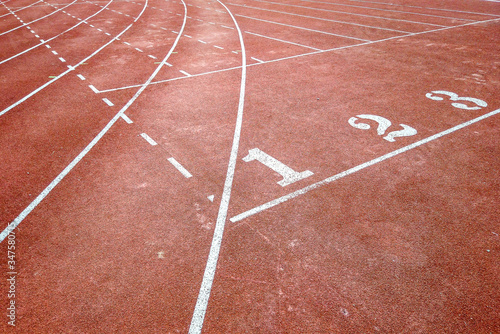 Background of running track surface with track numbers