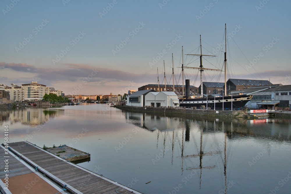 Bristol Harbour during early sunset