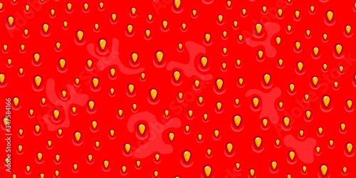 Strawberry seamless background pattern. Texture with seeds strawberry.