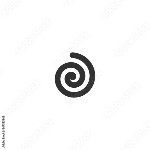 Circle spiral swirl icon. Motion curve element. Stock Vector illustration isolated on white background.