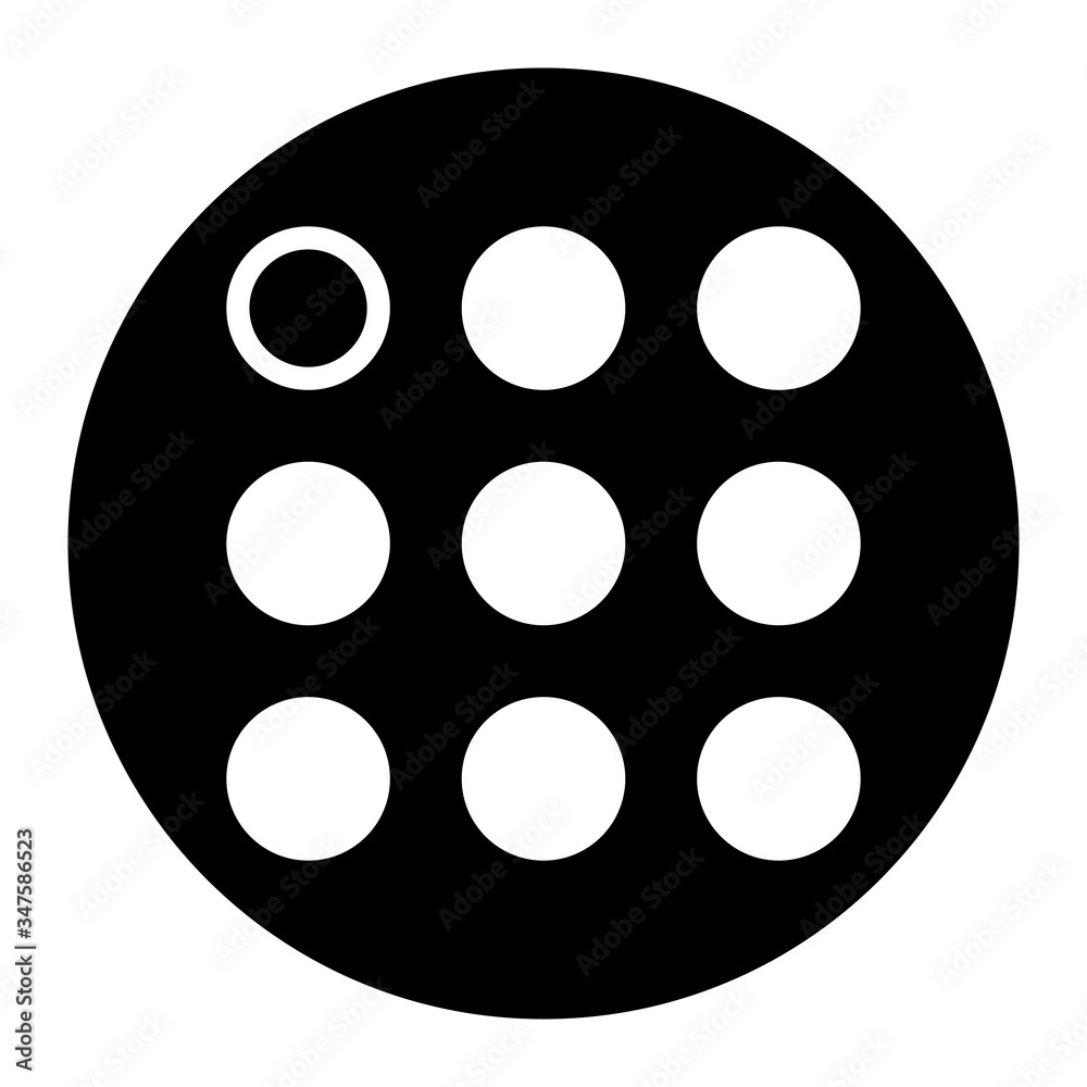 Fototapeta premium Menu icon, vector on black circle. White background