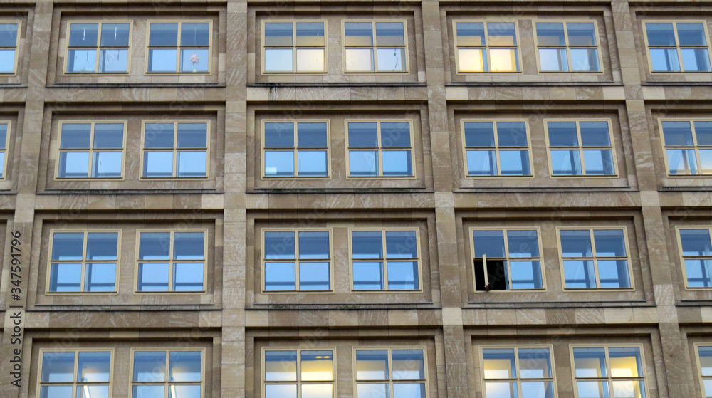 windows facade of a building