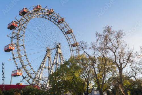 Historic Vienna Ferris Wheel in prater park, Vienna, Austria