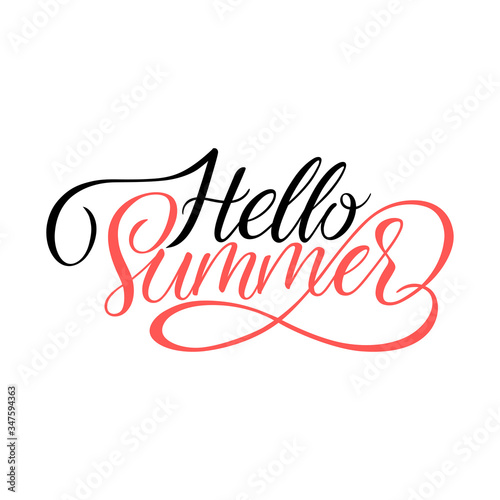 Hello summer lettering