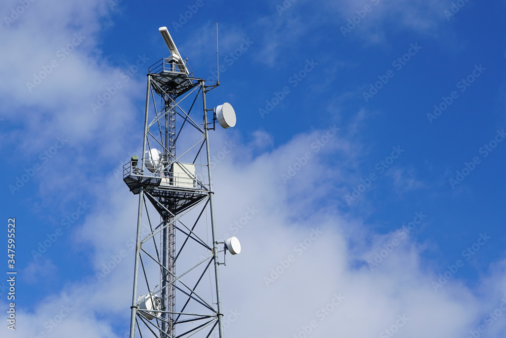a high navigation and communication tower by the sea a high navigation and communication tower by the sea