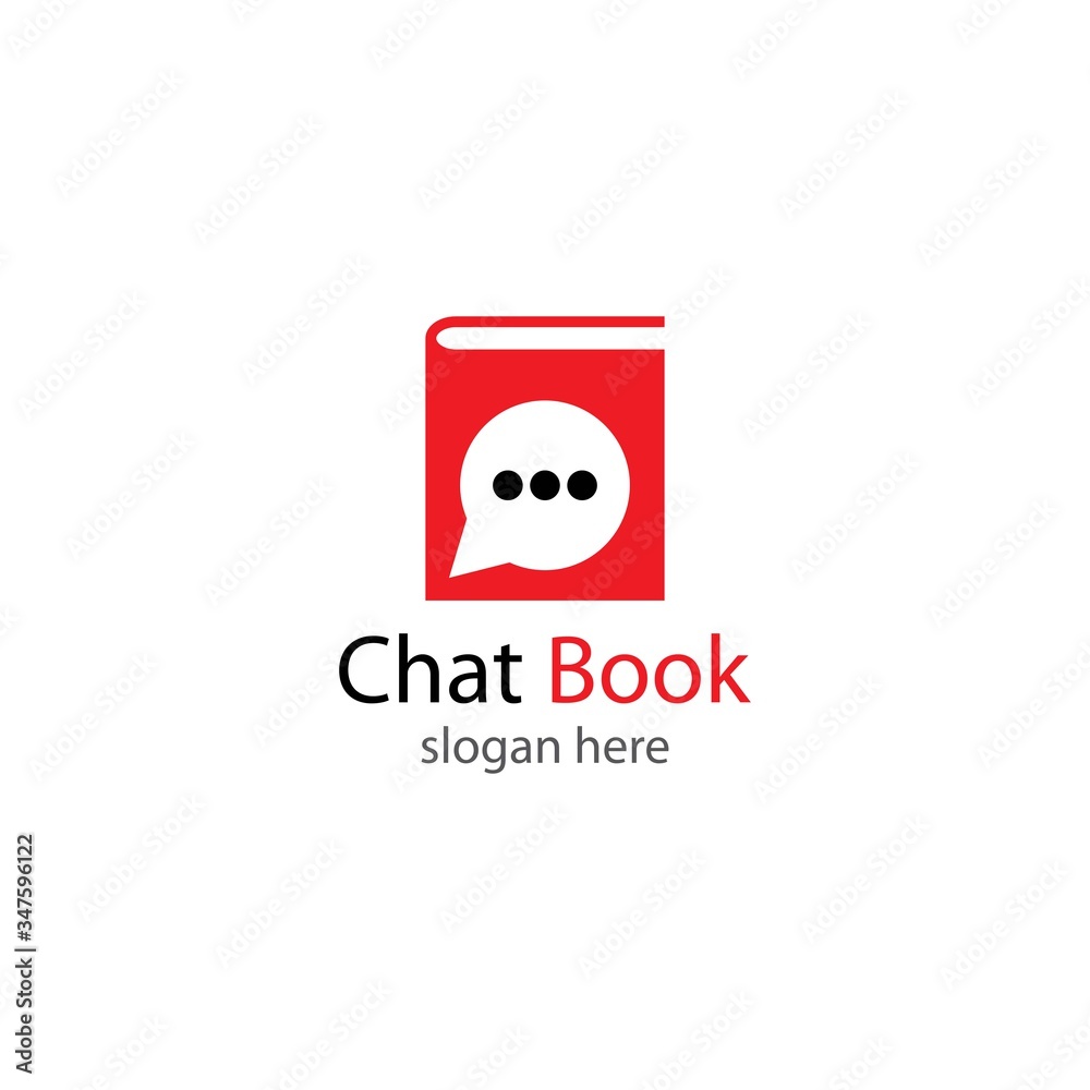 Chat Book logo template vector icon design
