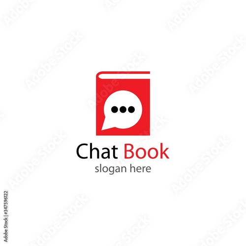 Chat Book logo template vector icon design