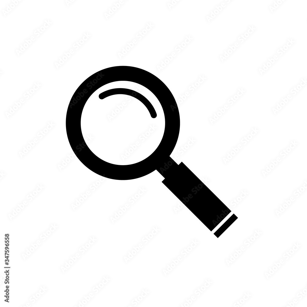 Magnifying glass icon, logo isolated on white background Magnifying glass icon, logo isolated on white background