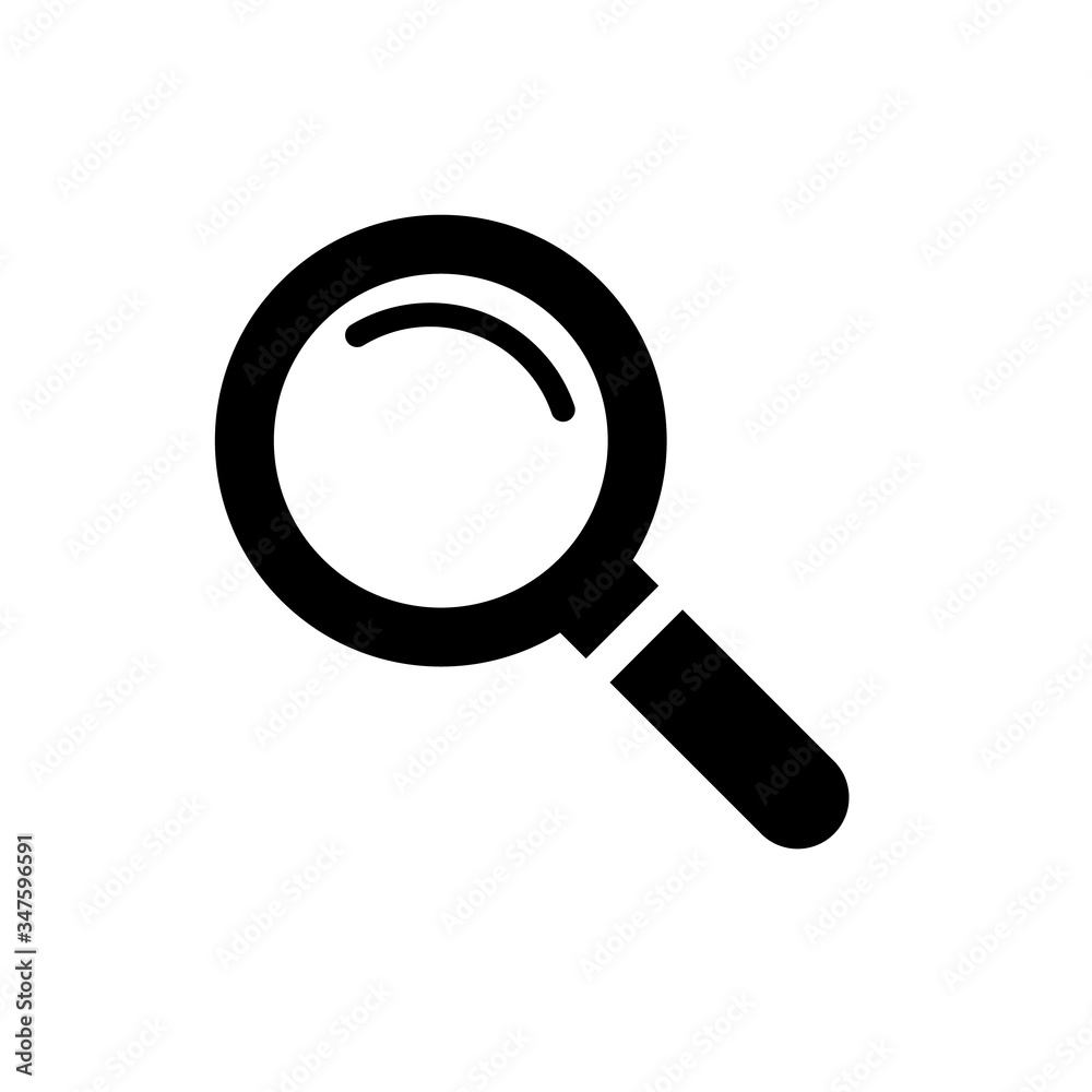 Magnifying glass icon, logo isolated on white background Magnifying glass icon, logo isolated on white background