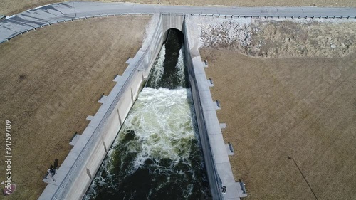 Water discharge from Saylorville Dam, Des Moines, Iowa, USA photo