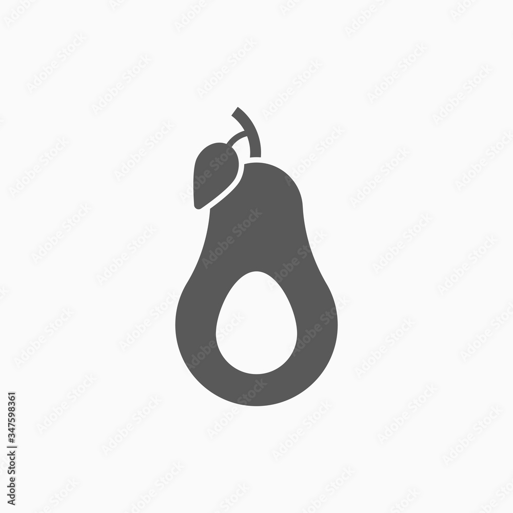 avocado icon, fruit vector illustration avocado icon, fruit vector illustration
