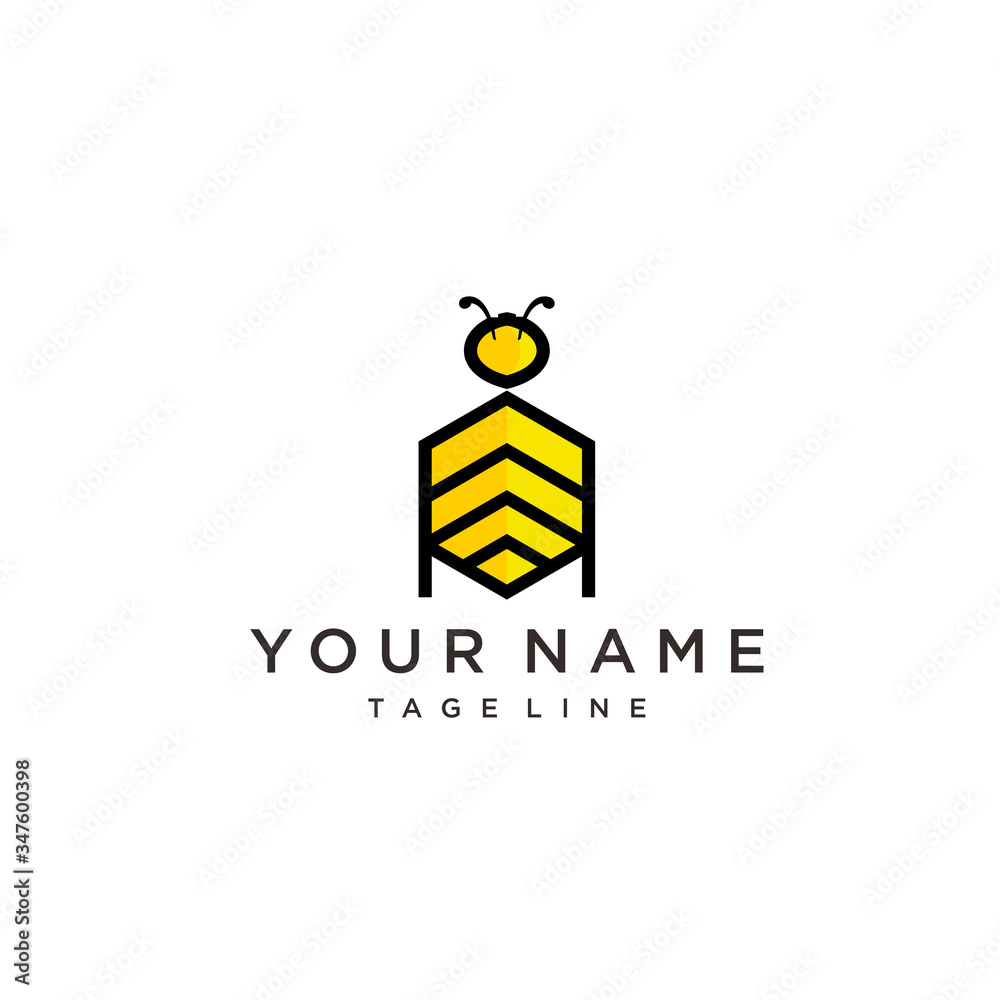 Nature Bee Honey Logo Vector graphic abstract template 