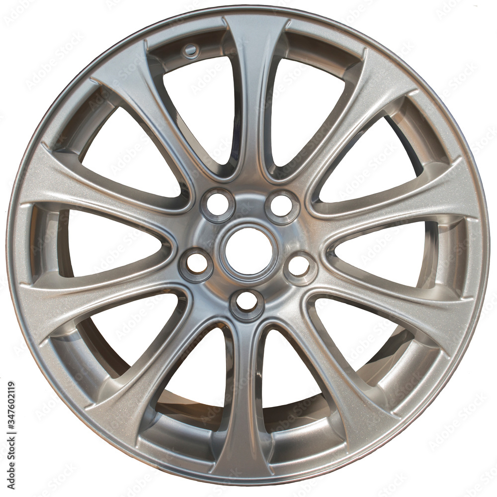 Obraz premium Light-alloy car wheel on a white background. Isolate.