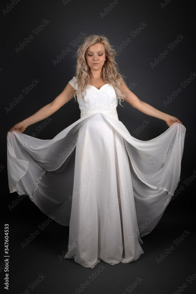 Beauty portrait of bride wearing fashion wedding dress Beauty portrait of bride wearing fashion wedding dress