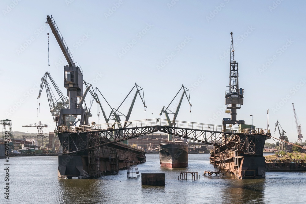 One of the largest Polish shipyards, located in Gdańsk on the left bank of the Martwa Wisła and Ostrów in Poland