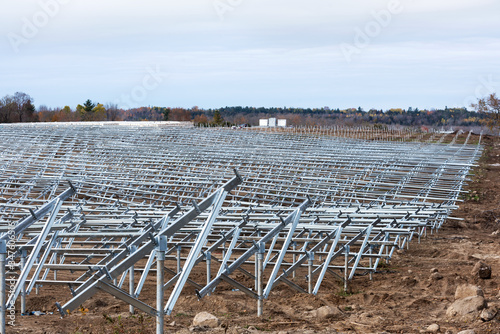 Racks ready for solar panels to be installed at a Solar Farm
