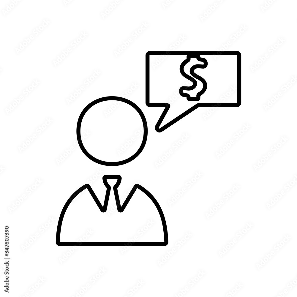Bubble message with dollar currency sign. Flat icon design. Bubble message with dollar currency sign. Flat icon design.