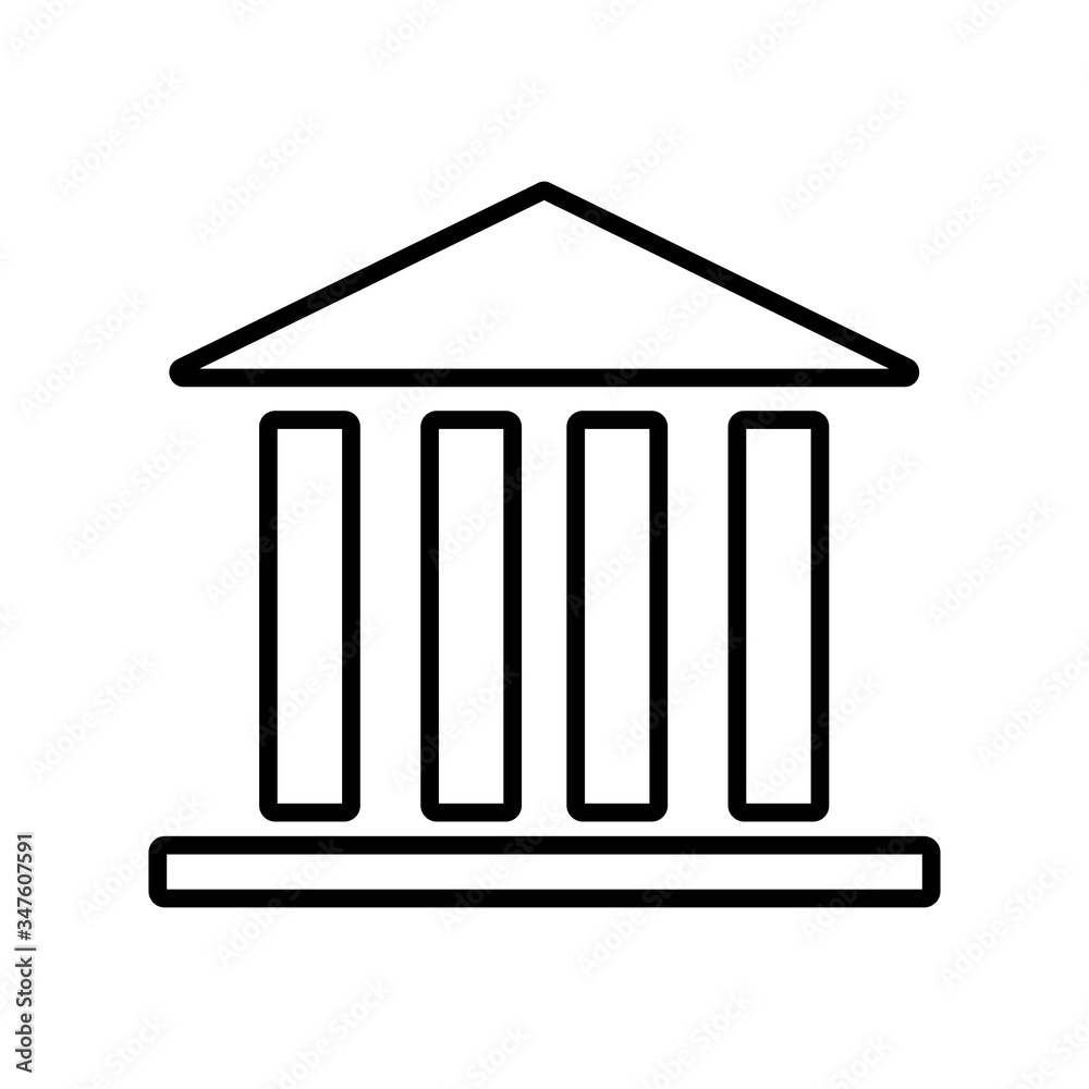 Bank icon. Financial institution sign. Flat icon design for finance concept. Bank icon. Financial institution sign. Flat icon design for finance concept.