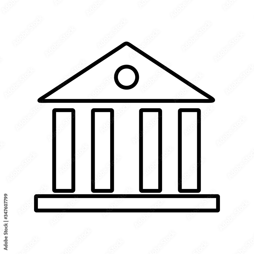 Bank icon. Financial institution sign. Flat icon design for finance  concept. Stock Vector
