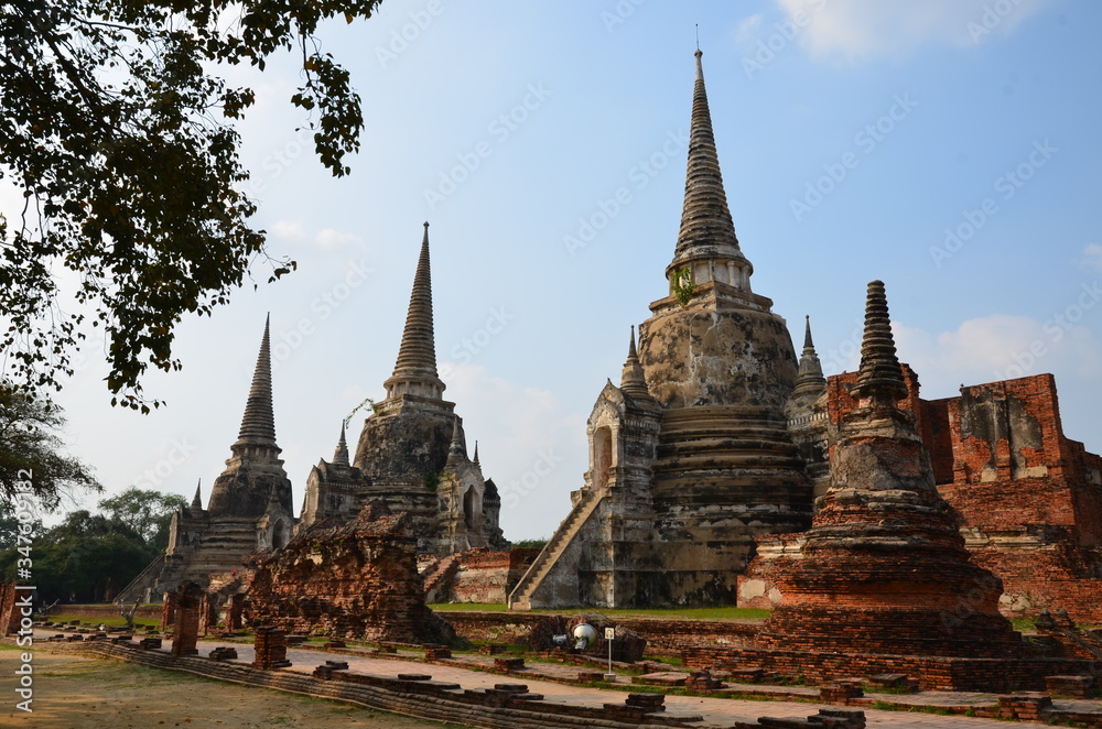 The three magnificent chedi of Wat Phra Si Sanphet in Ayutthaya The three magnificent chedi of Wat Phra Si Sanphet in Ayutthaya